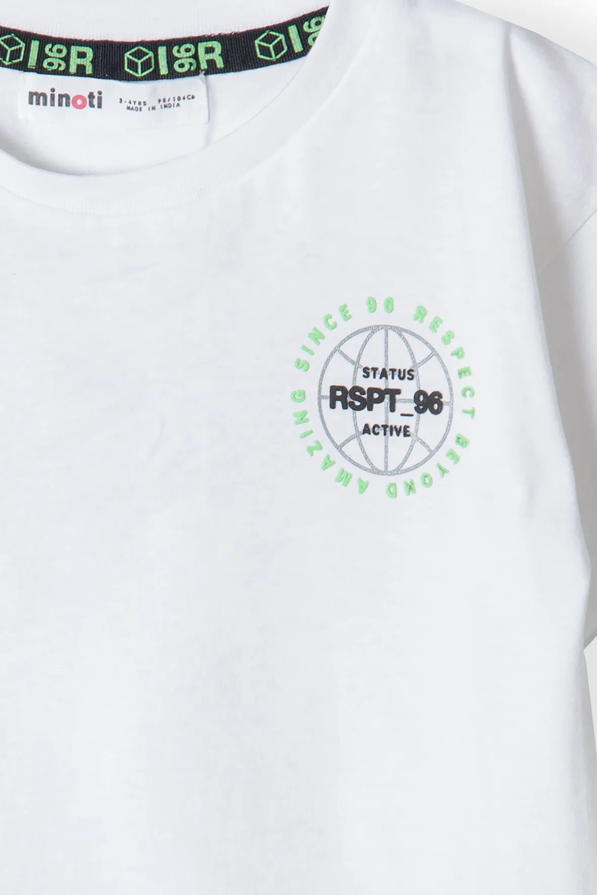 Minoti 38334 t-shirt hvid bomuld med rundhals