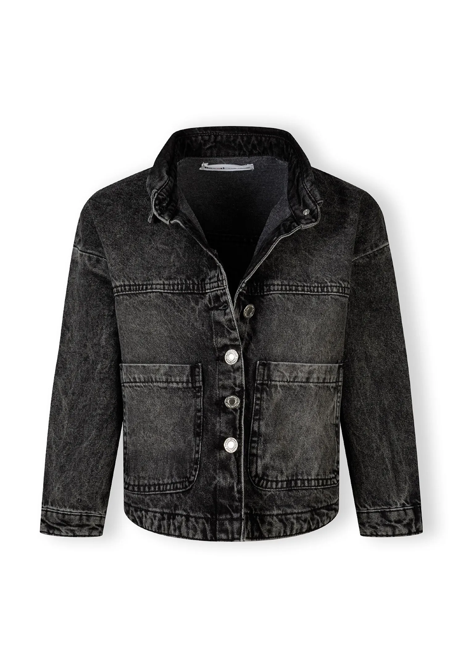 Minoti 43876 denimjakke sort acid wash til piger