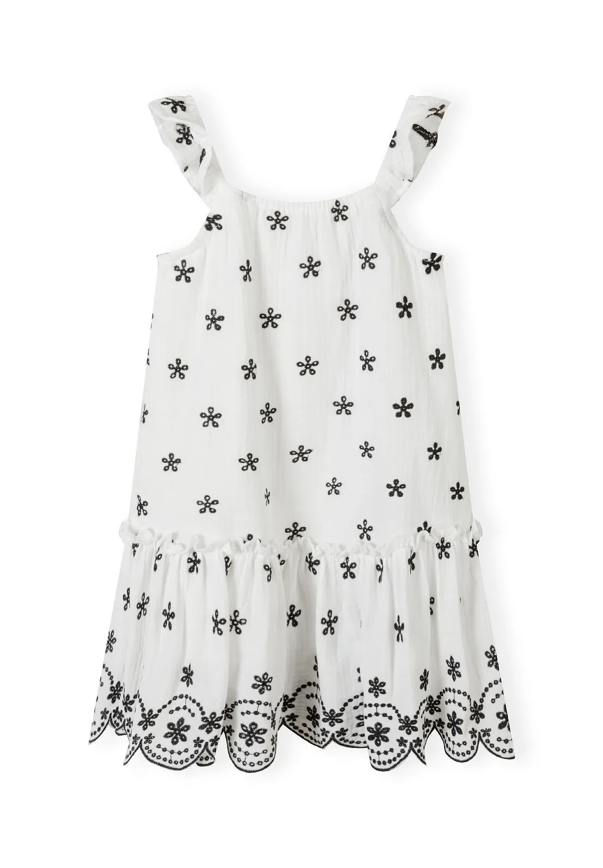 Minoti 42749 etagekjole creme broderet blomst