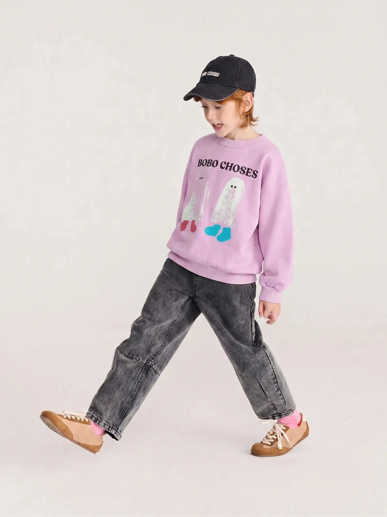 Bobo Choses Booty Ghosts sweatshirt lyserød økologisk bomuld