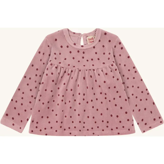 Hust & Claire Sicilia langærmet bluse heather hjerter