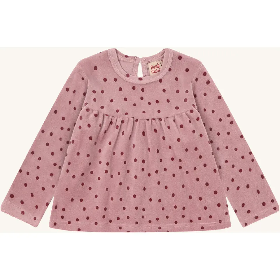 Hust & Claire Sicilia langærmet bluse heather hjerter