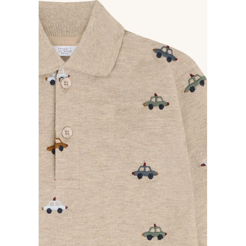 Hust & Claire HCStevie Police polo Beige Melange bomuld