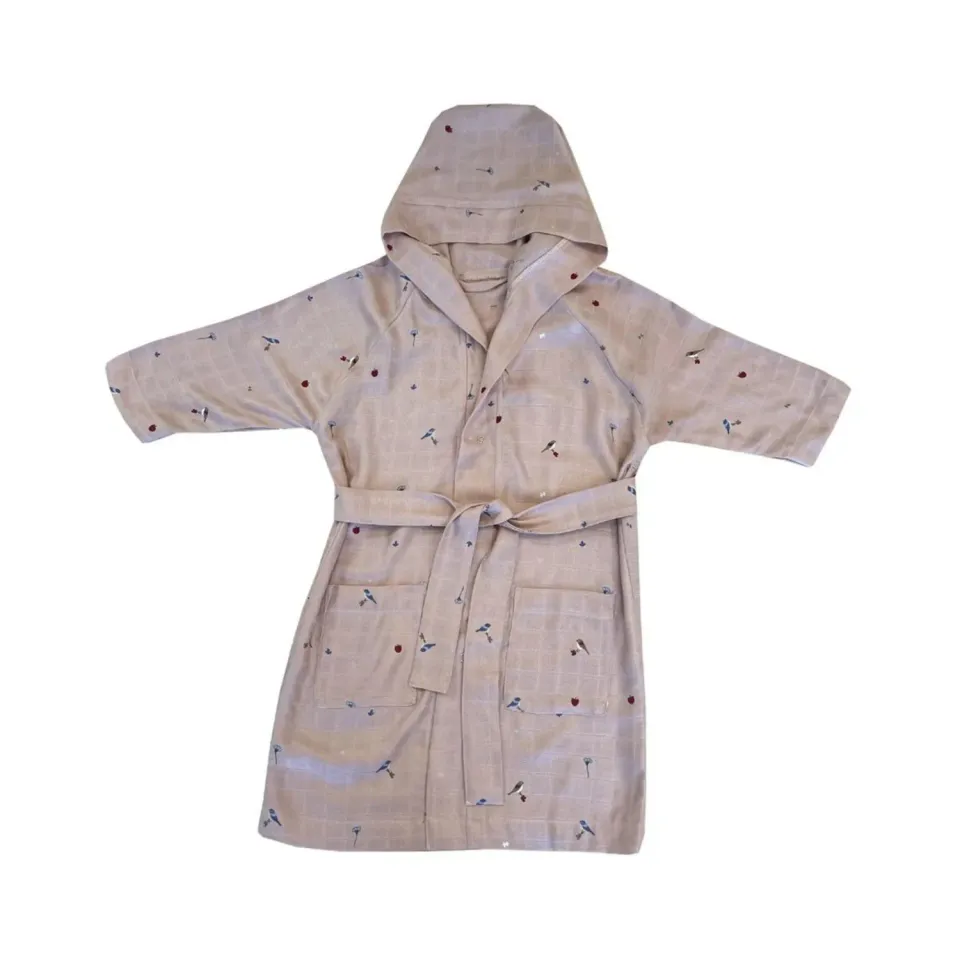 nuuroo Everly badekåbe Flower bird bambus muslin
