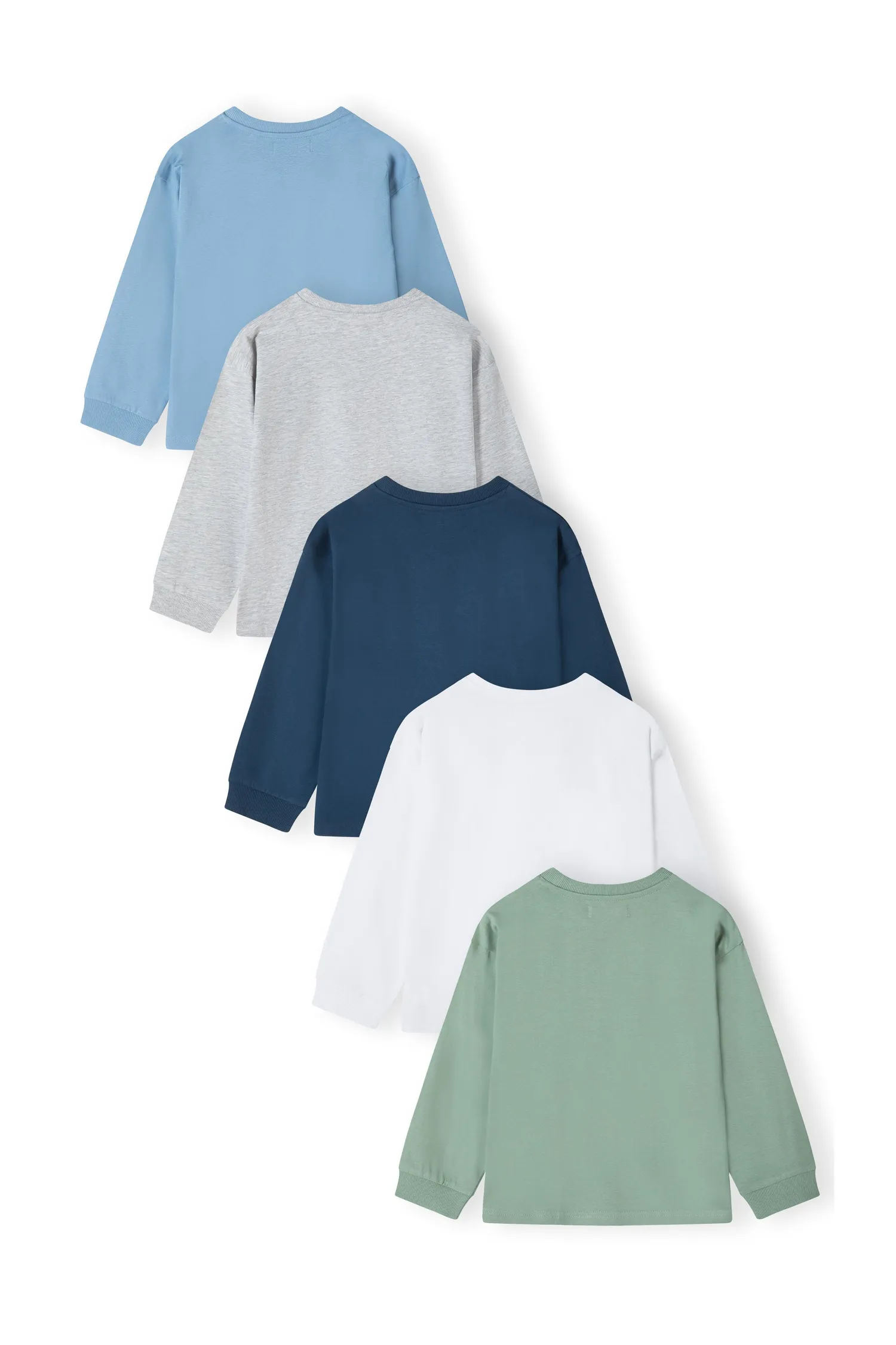 Minoti langærmet t-shirts 5-pak til drenge
