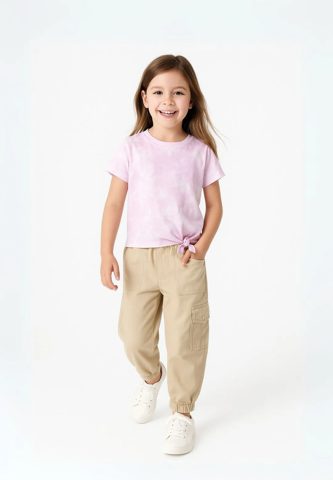 Minoti 40449 cargobukser karamel bomuld pige