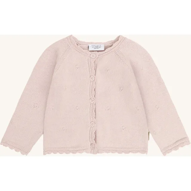 Hust & Claire Cilja Pointelle cardigan Hushed Pink økologisk