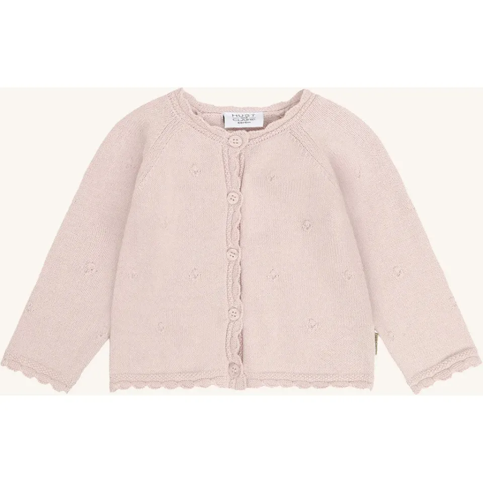 Hust & Claire Cilja Pointelle cardigan Hushed Pink økologisk