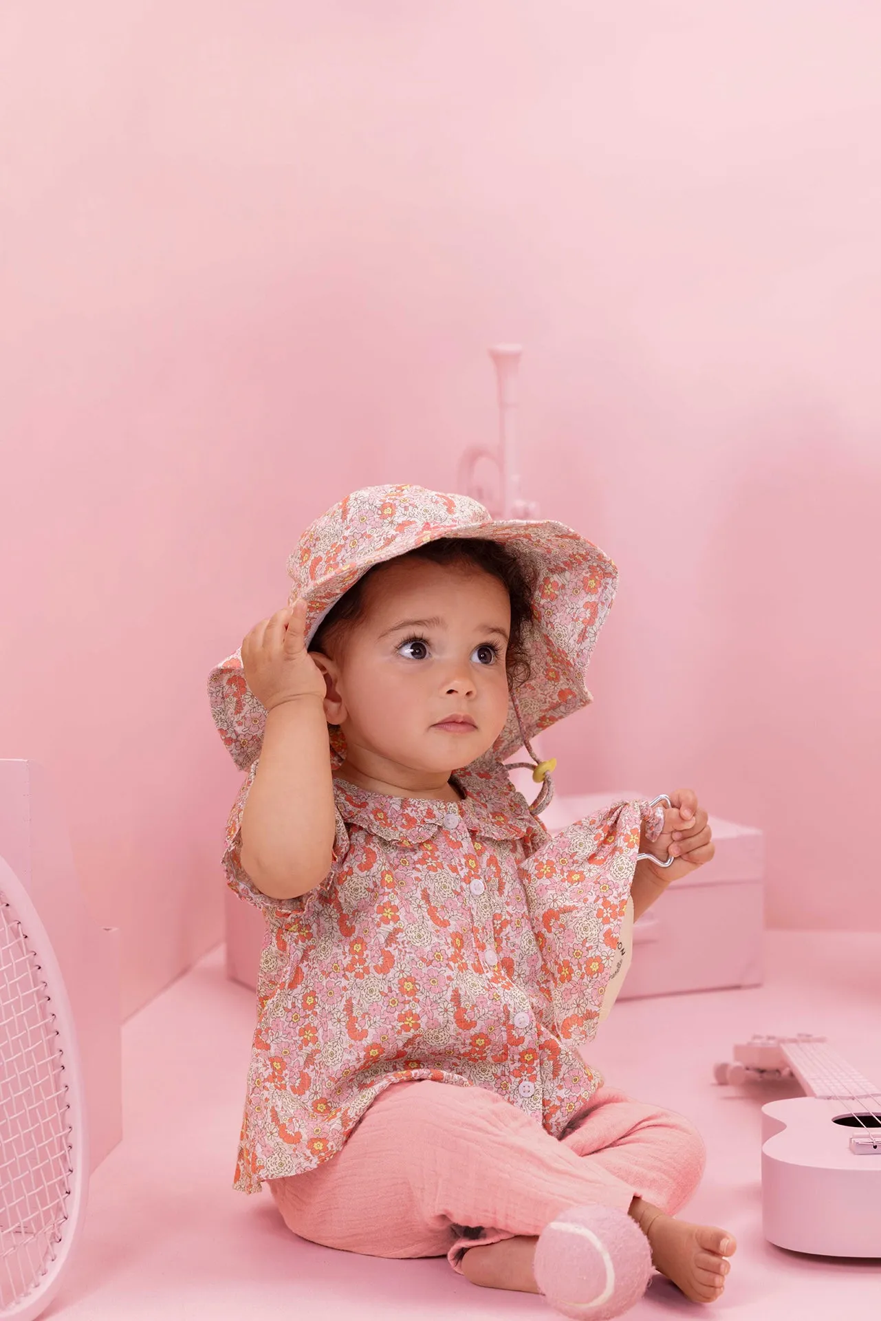 Bonton Aria skjorte blomstret bomuld vintage rose