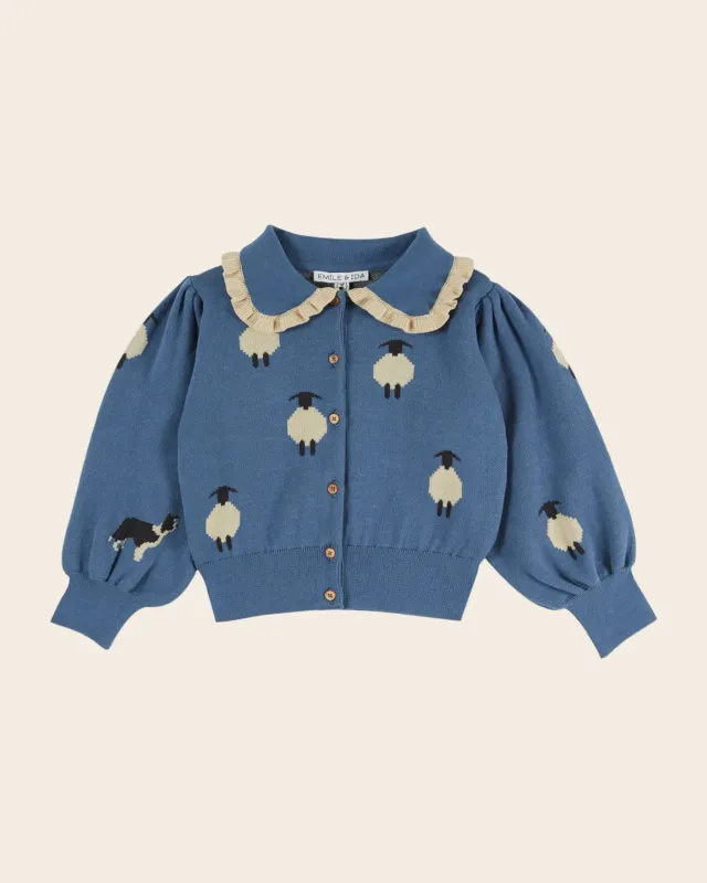 Emile et Ida Mouton cardigan blå økologisk