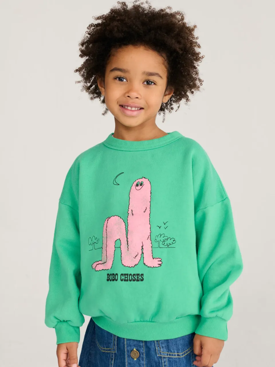 Bobo Choses Long Puff sweatshirt grøn 4-5 år løs