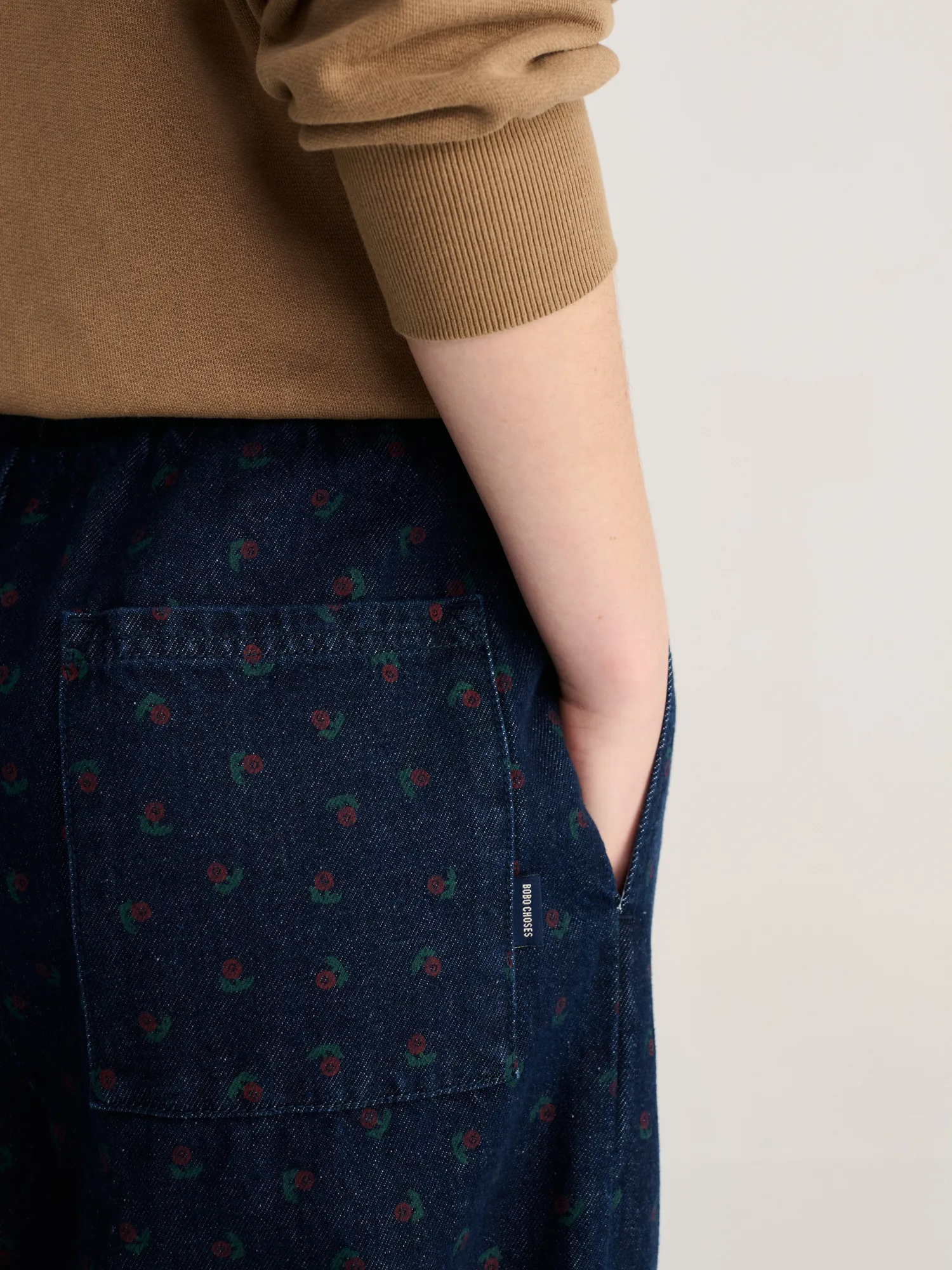 Bobo Choses Swamp Whirl all over denim cocoon bukser navy