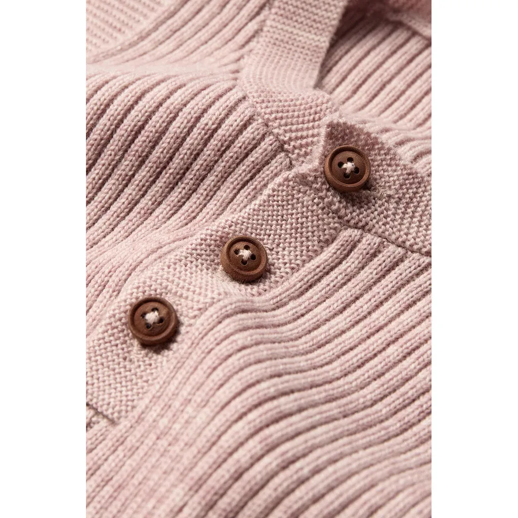 Hust & Claire HCEdi Wool Rib strikvest Heather uld