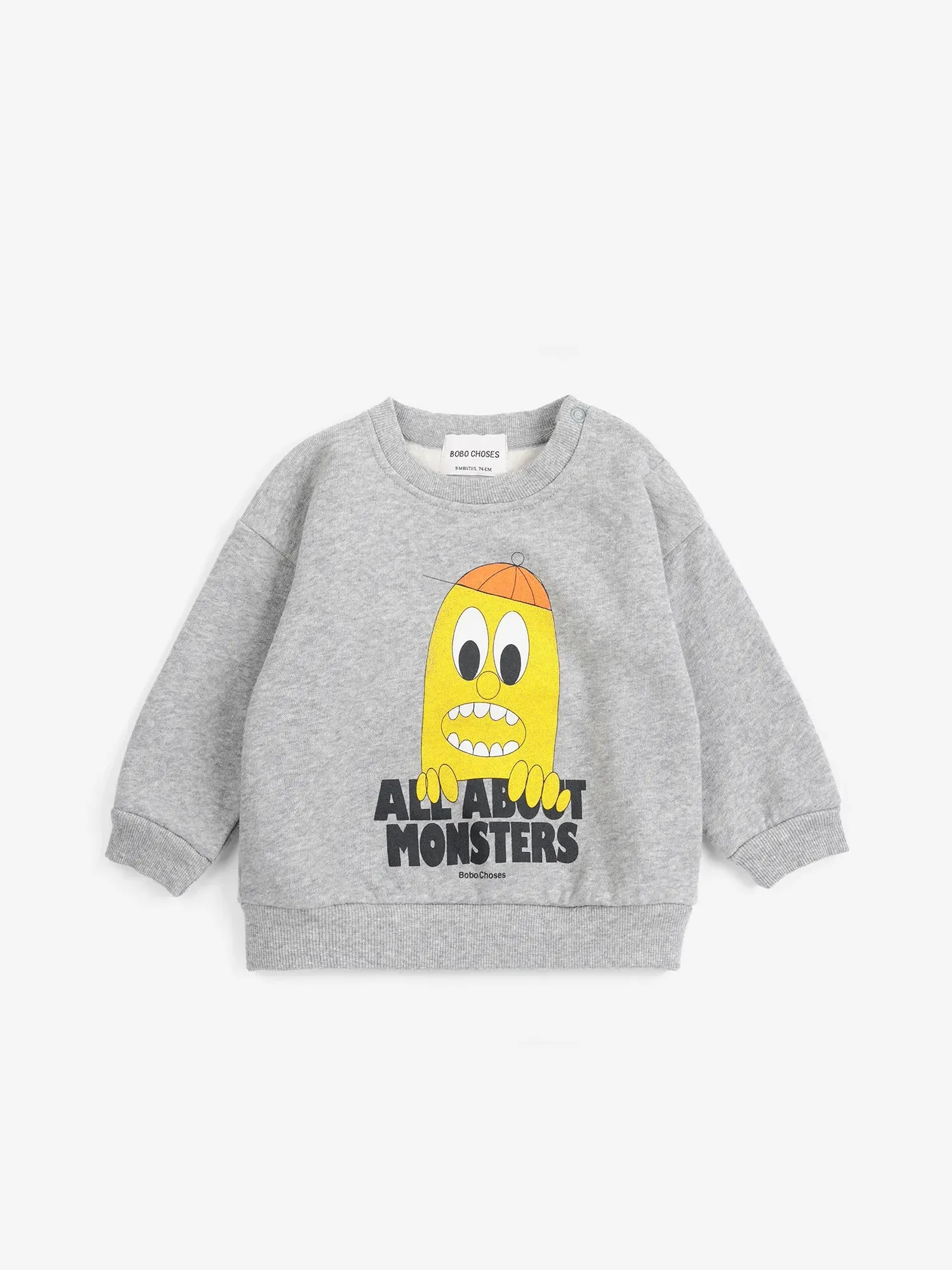 Bobo Choses Bigtooth Lemon sweatshirt grå 3 mdr økologisk