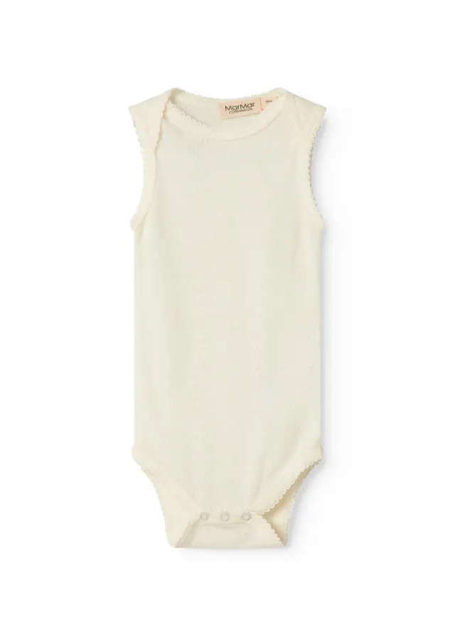 MarMar Wool Pointelle Bini bodystocking Natural uld