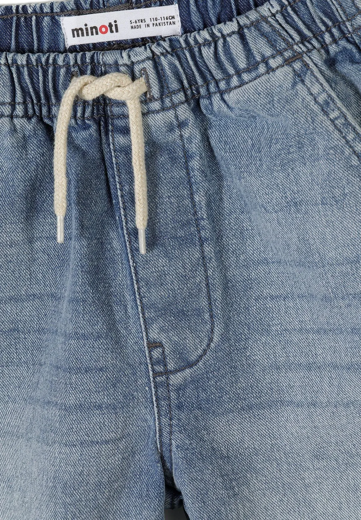 Minoti 44947 jeansshorts sort lyseblå 2-pak til drenge