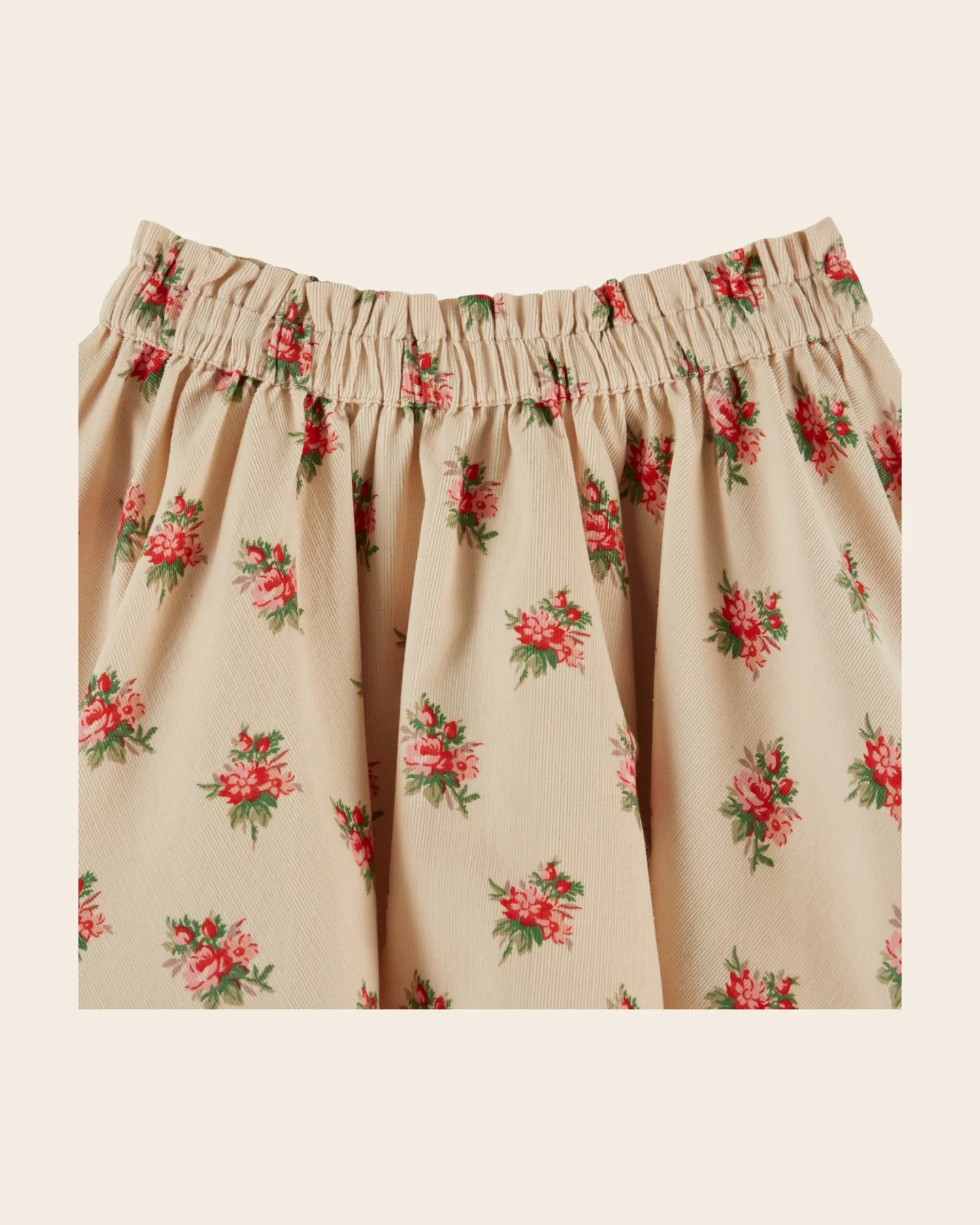 Emile et Ida nederdel beige blomstret fløjl