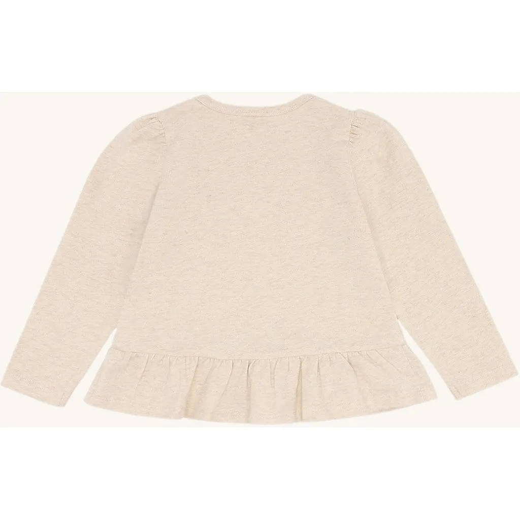 Hust & Claire Alma Spring Fairies bluse Wheat Melange bomuld