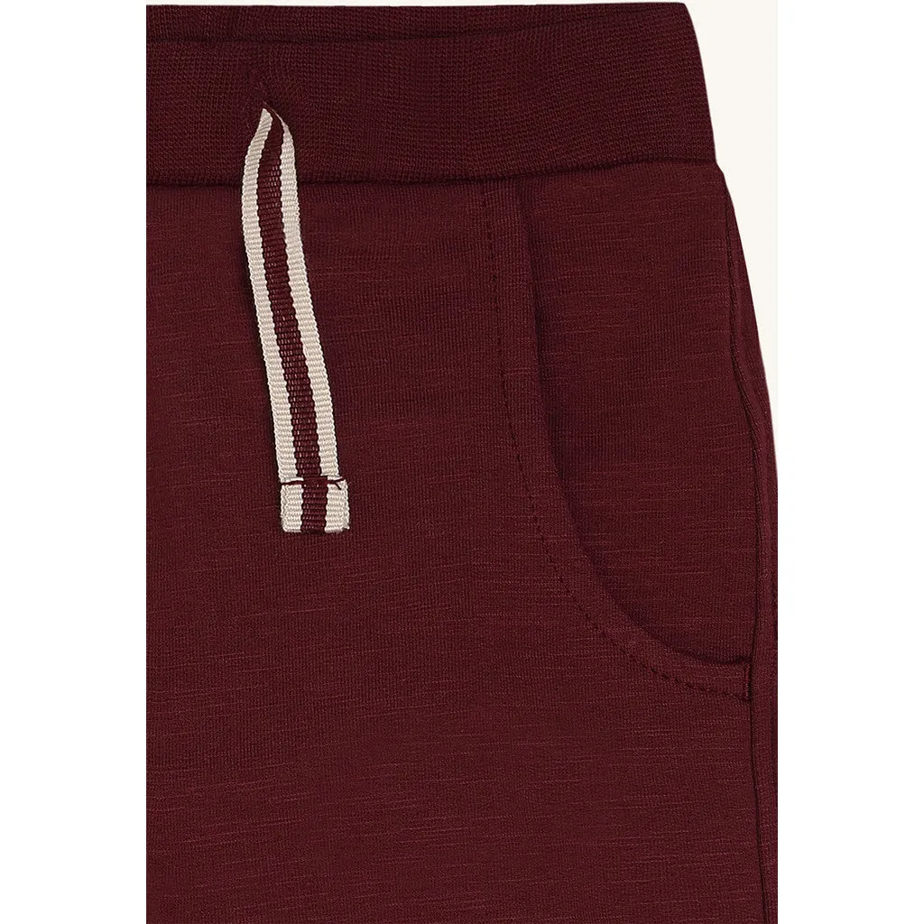 Hust & Claire Georgey Solid Brushed joggingbukser Red Chocolate