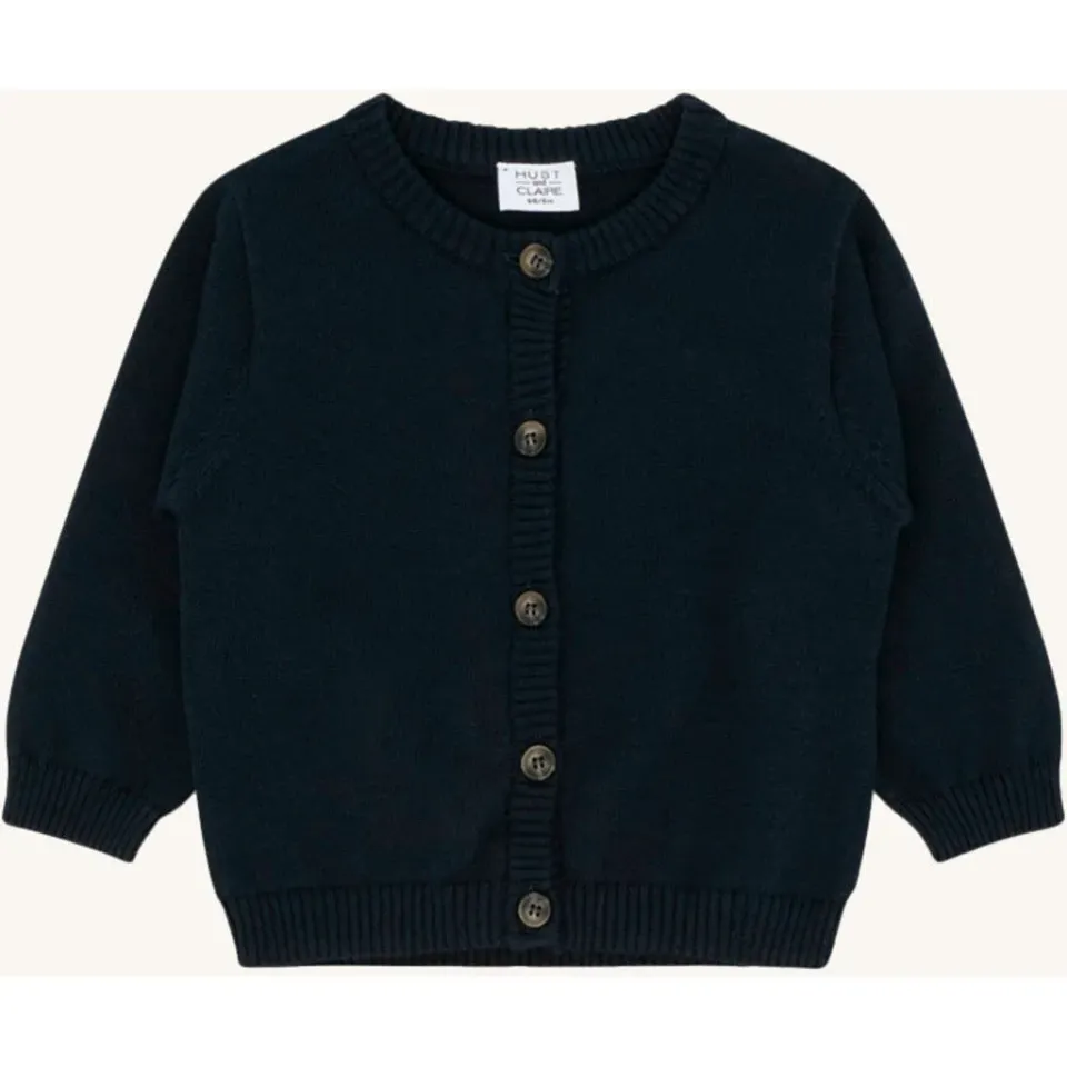 Hust & Claire HCClyde Cardigan Navy Økologisk Bomuld
