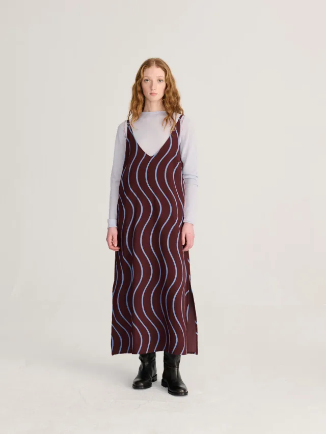 Bobo Choses Psicodelic Stripes fluid kjole bordeaux