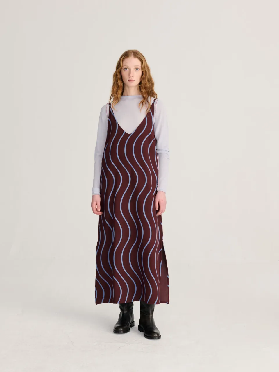 Bobo Choses Psicodelic Stripes fluid kjole bordeaux