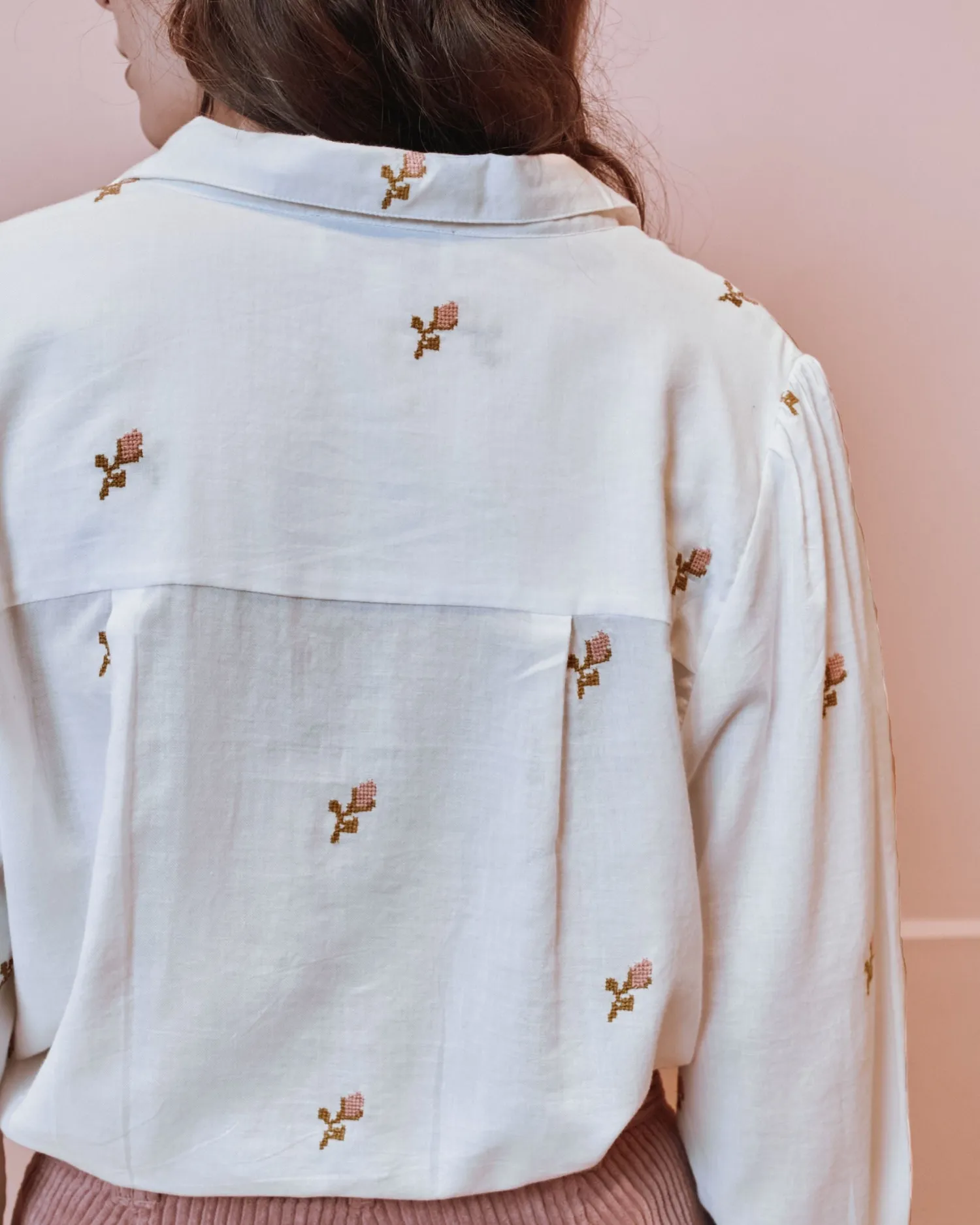 Emile et Ida Ecalypso bluse ecru broderet