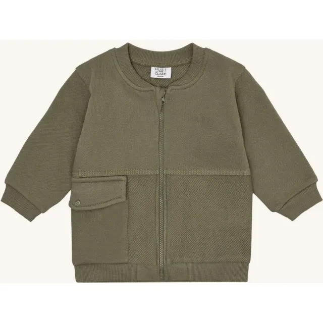 Hust & Claire Sofus Zip Cross Terry sweatshirt Turtle økologisk bomuld
