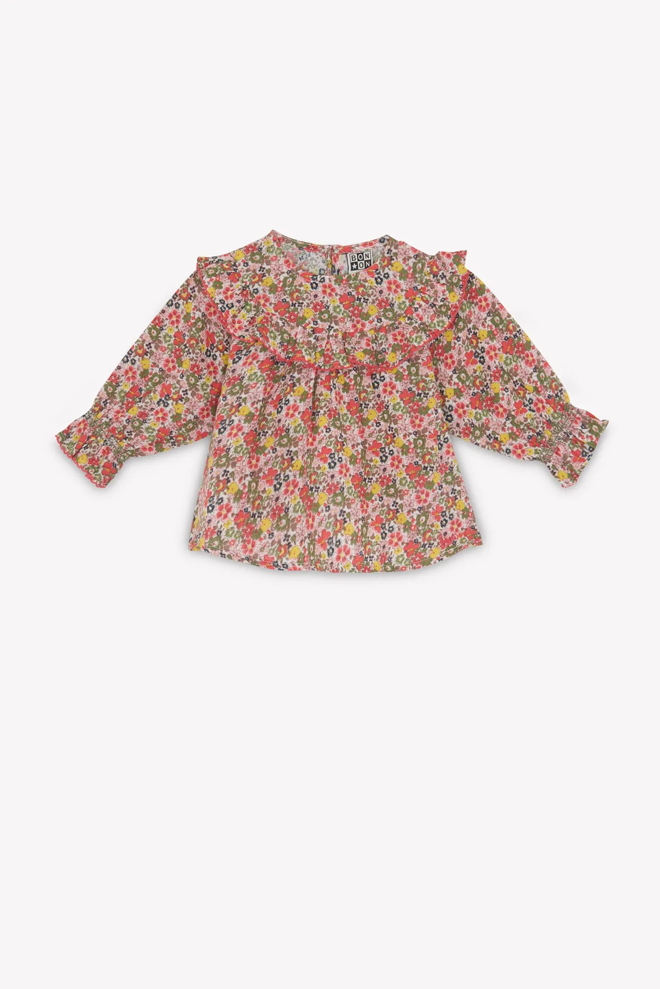 Bonton Minette Meadow bluse blomstret double gaze