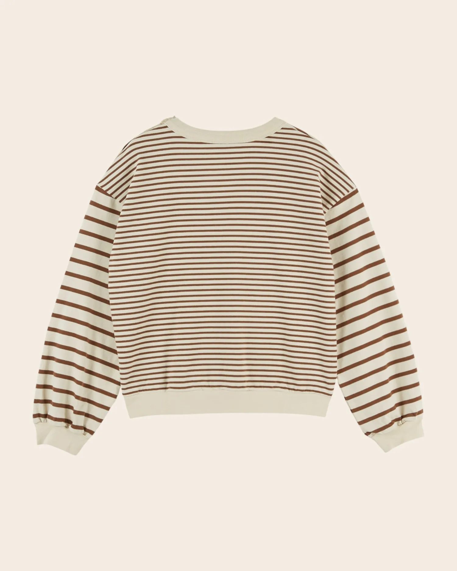 Emile et Ida Rayé sweatshirt brun stribet bomuld