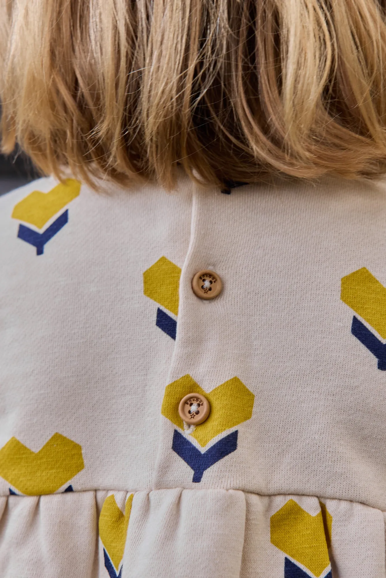 Bonton Logo Coeur Flower kjole hvid bomuld