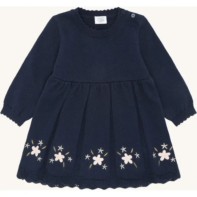 Hust & Claire Klara Flower kjole Naval økologisk