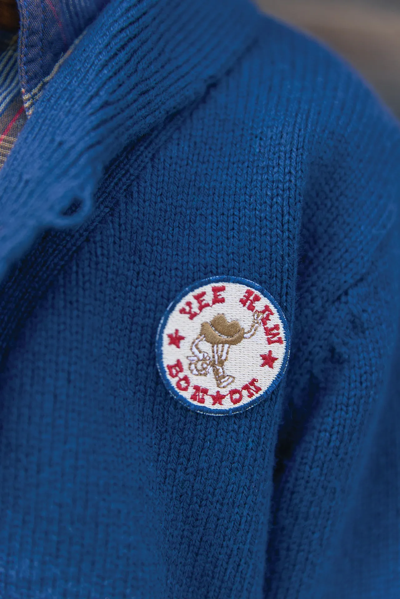 Bonton Hubert cardigan blå rib dreng