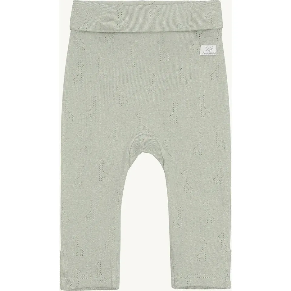 Hust & Claire Las Pointelle leggings Green Sage øko
