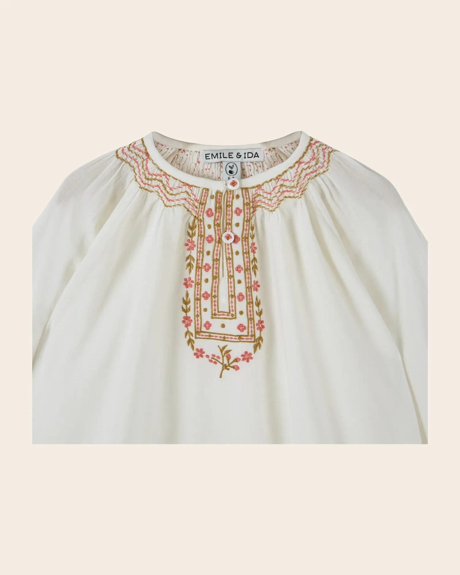 Emile et Ida bluse ecru broderet