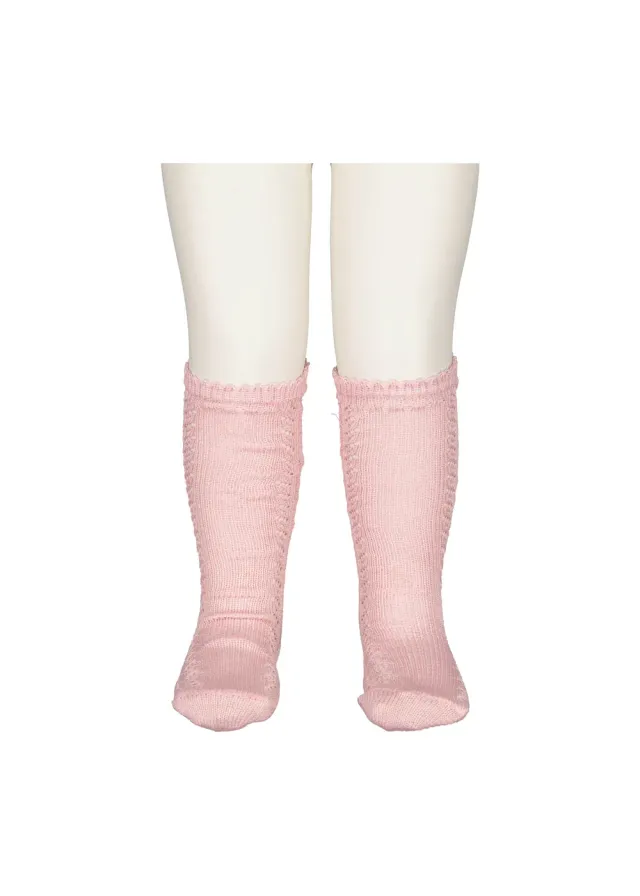 MarMar Knee Socks Pointelle knæstrømper faded rose hulmønster