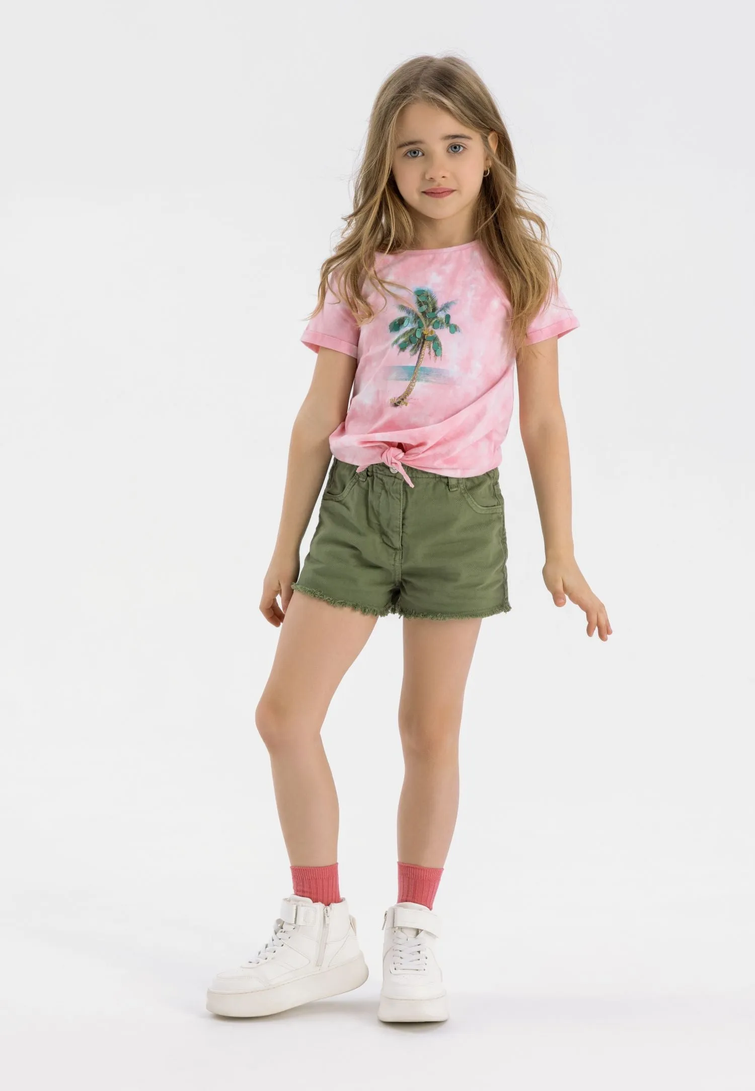 Minoti 38835 shorts khaki paperbag til piger