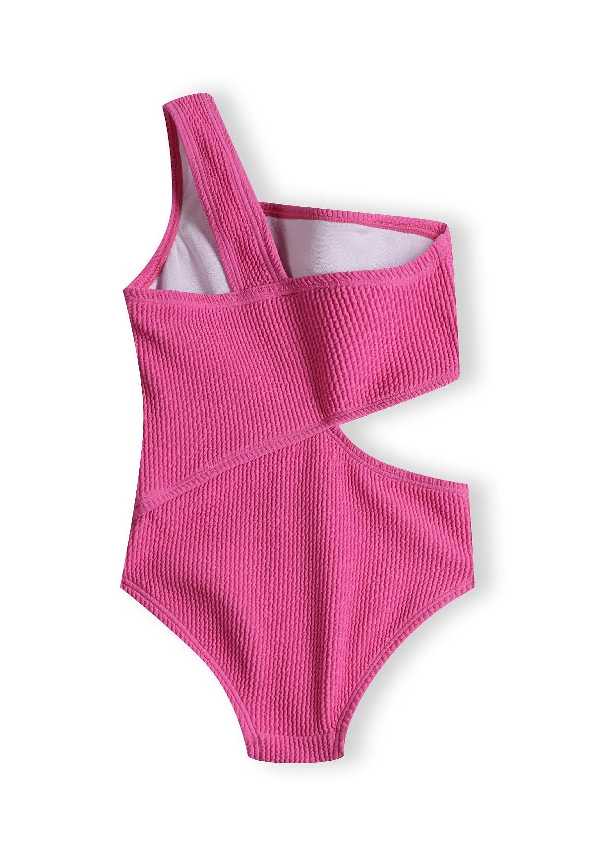 Minoti 42172 badedragt til piger neonpink one-shoulder