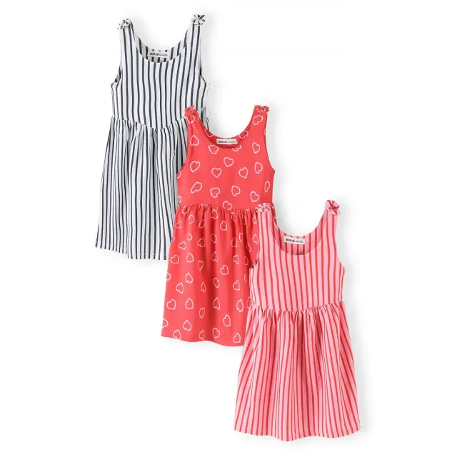 Minoti 44820 jerseykjole til piger 3-pak rosa bomuld