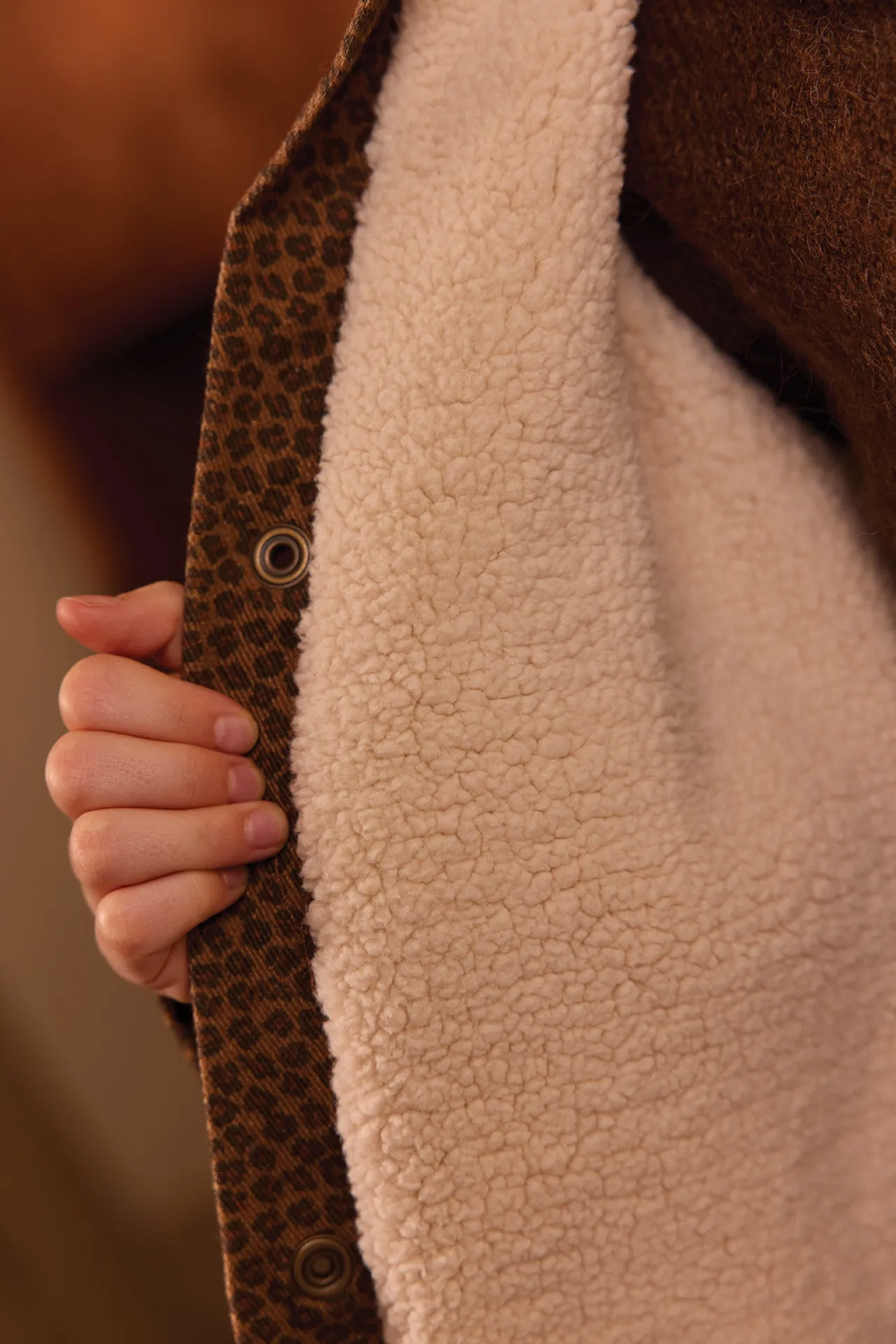 Bonton Panama Leopard frakke bomuld sherpafor