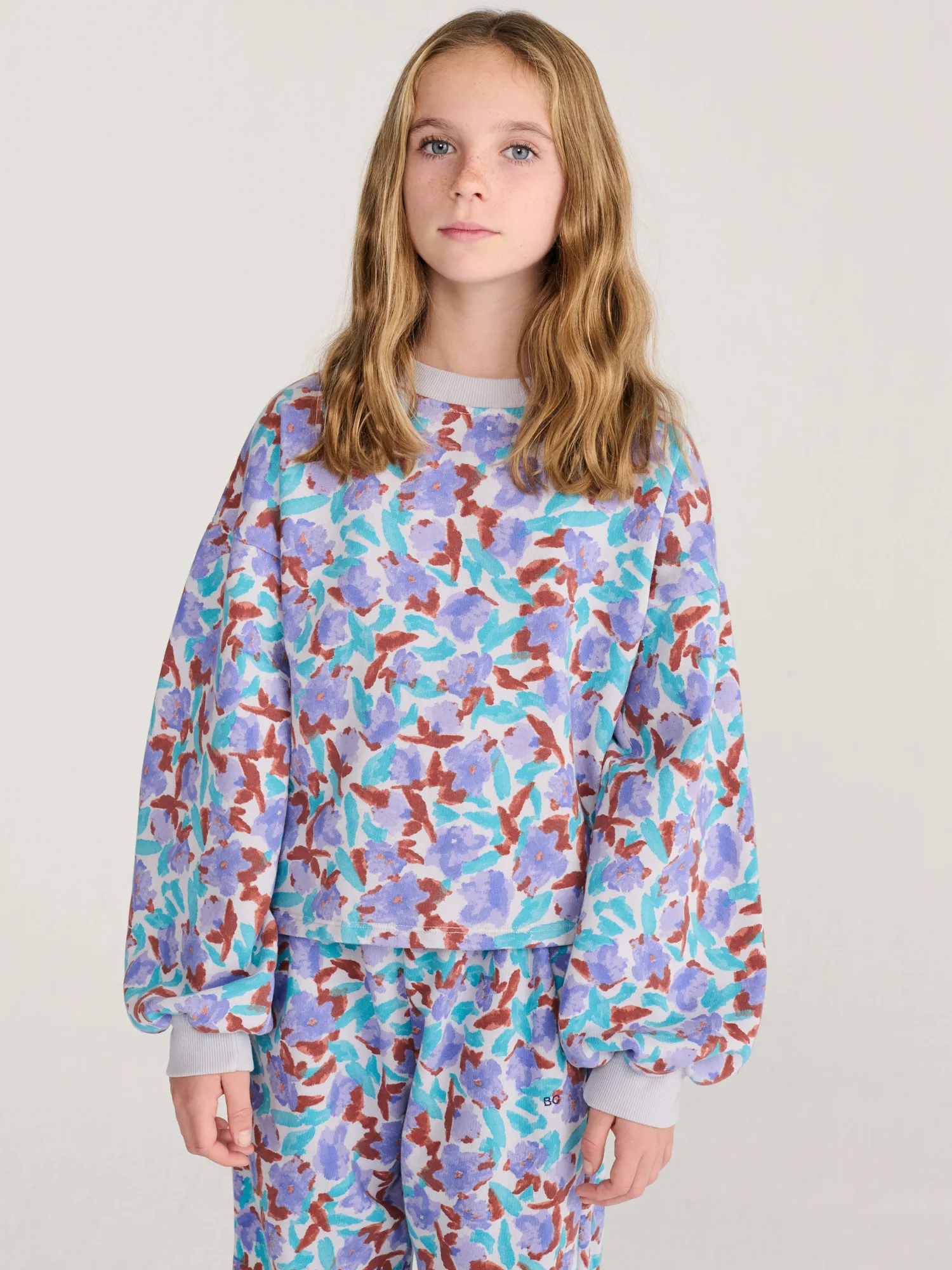 Bobo Choses Watercolor cropped sweatshirt lilla 6-7 år