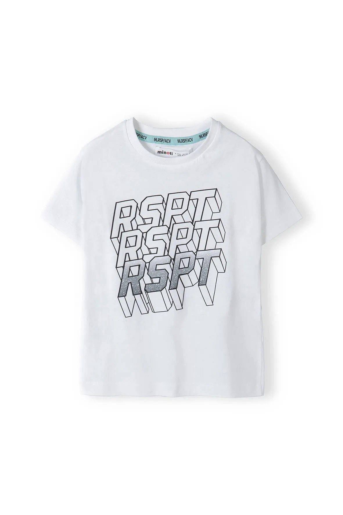 Minoti 38345 t-shirt hvid drenge bomuld