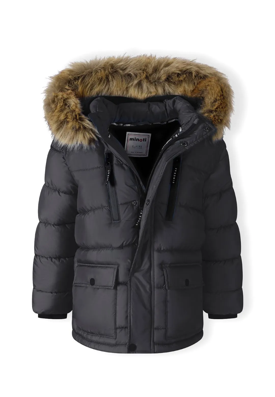 Minoti 45249 parka grå foret til drenge