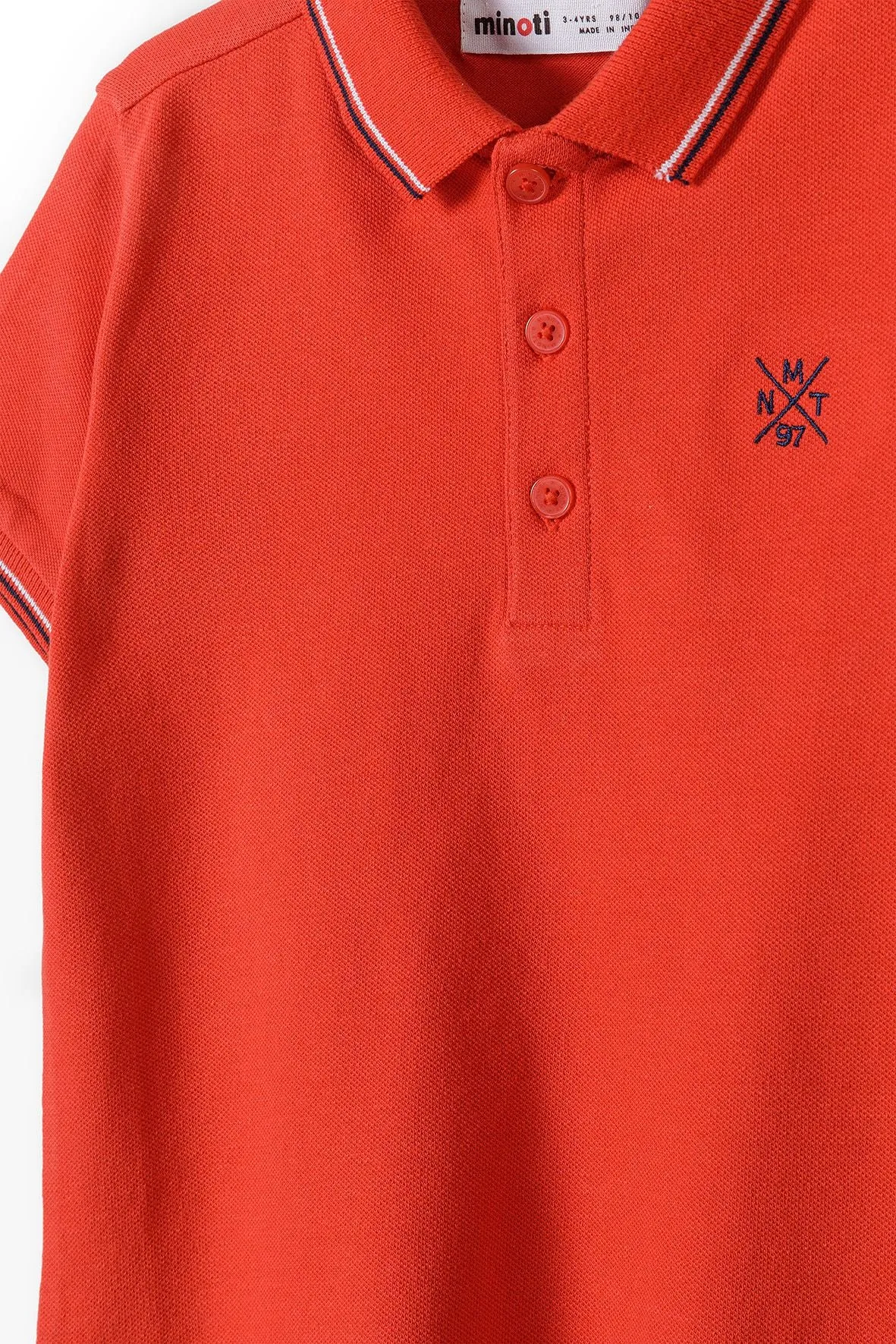 Minoti 38383 poloshirt rød bomuld til drenge