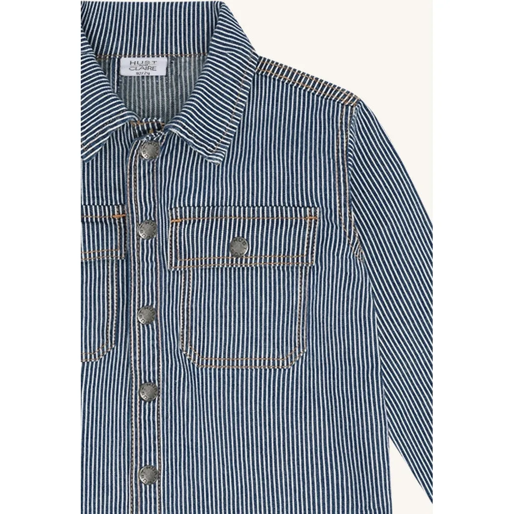Hust & Claire Jack skjorte Blue Denim stribet