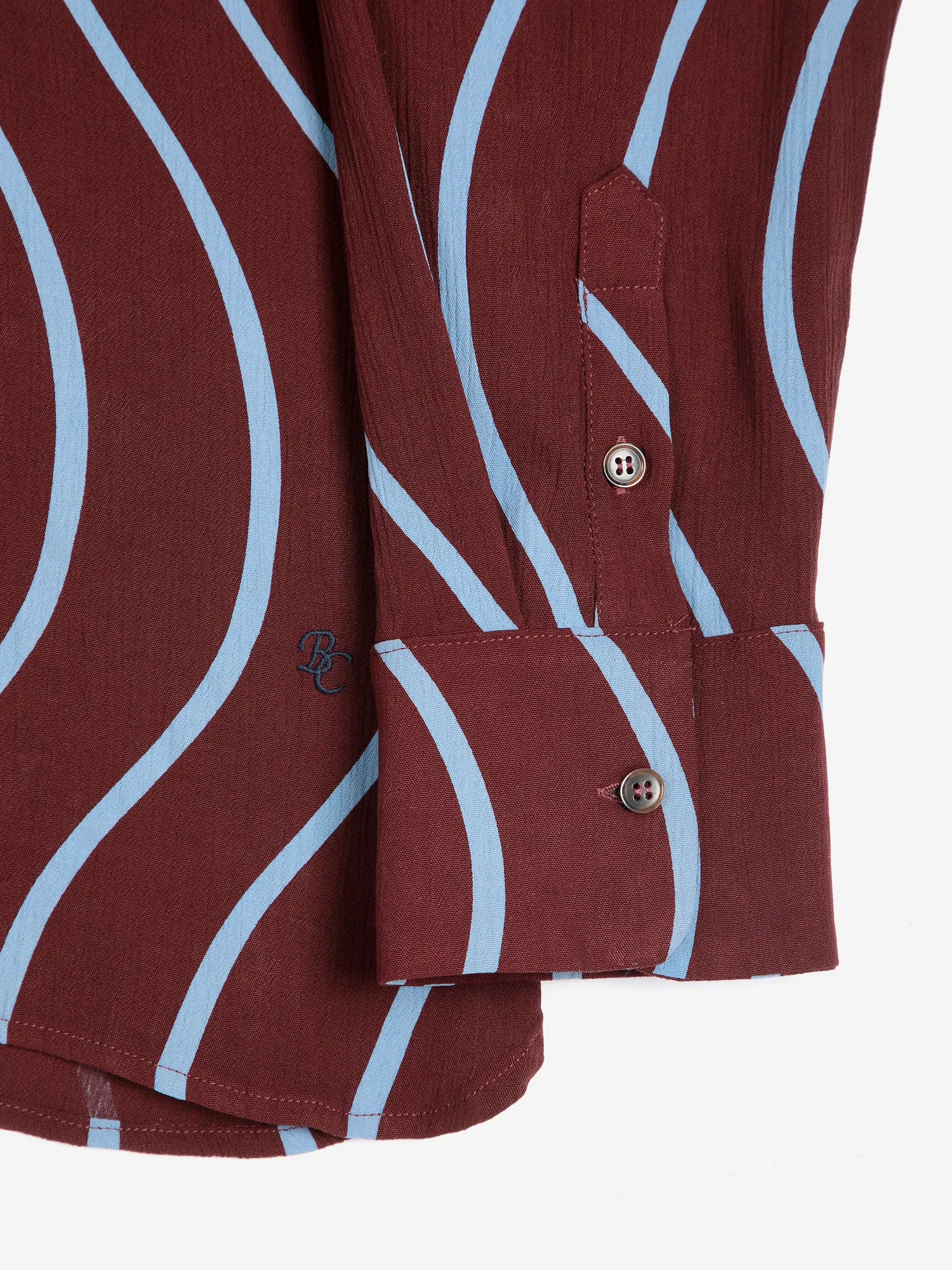 Bobo Choses Psicodelic Stripes skjorte S bordeaux viskose