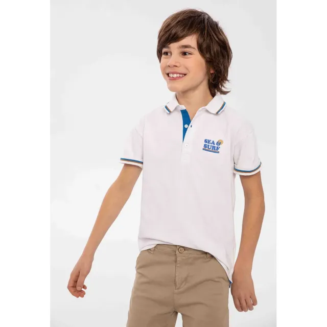 Minoti 38275 poloshirt hvid 3-pak til drenge