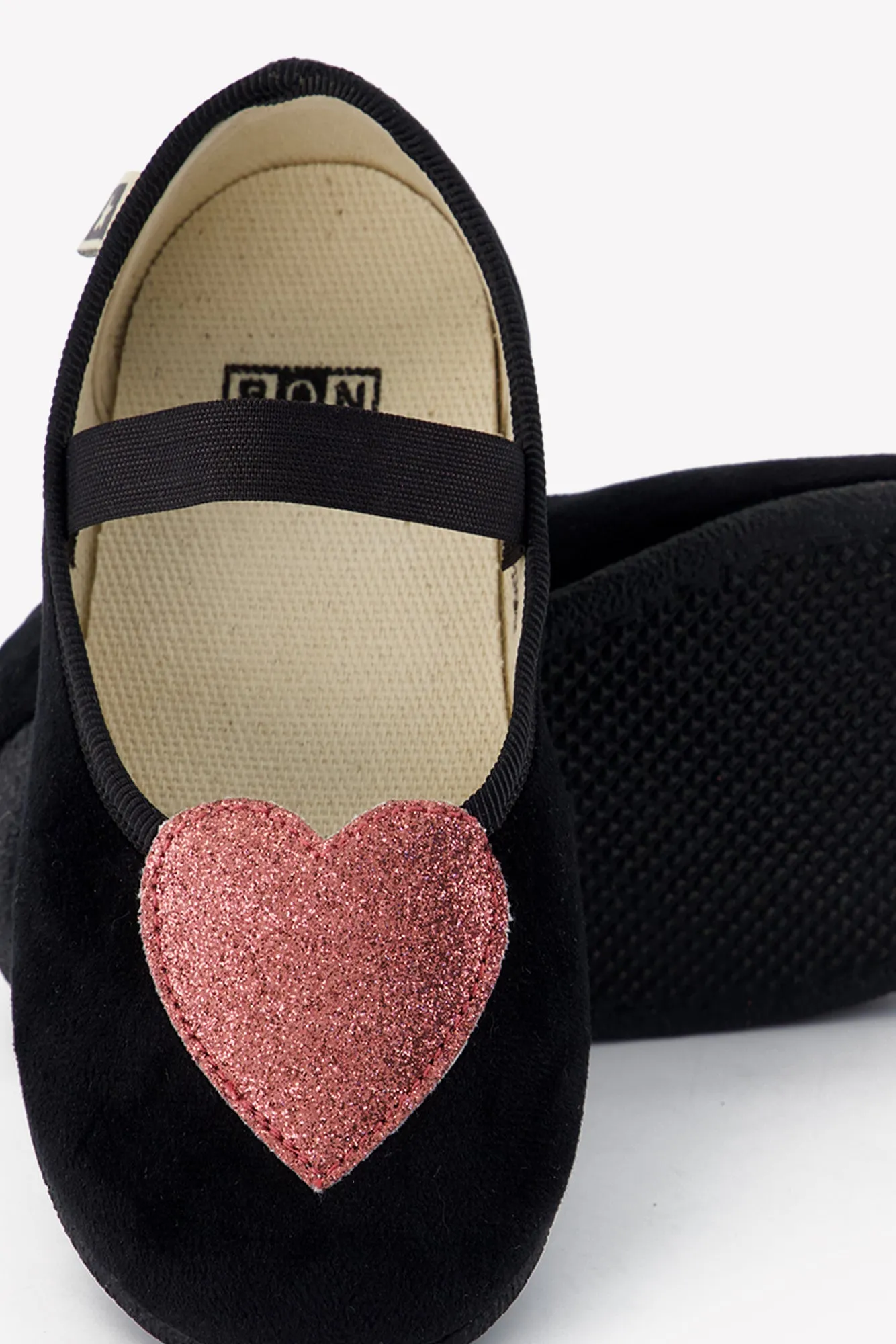 Bonton Sarra Noir ballerinasko velour sort