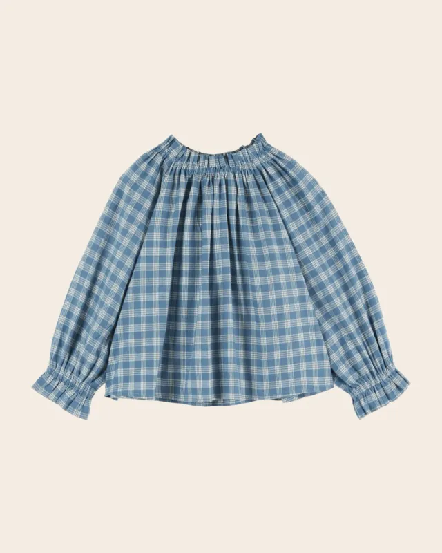 Emile et Ida Celestine bluse blå tern flannel