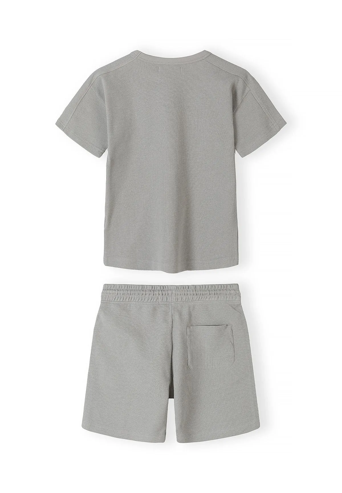 Minoti 44893 sæt lysegrå 104 waffle T-shirt